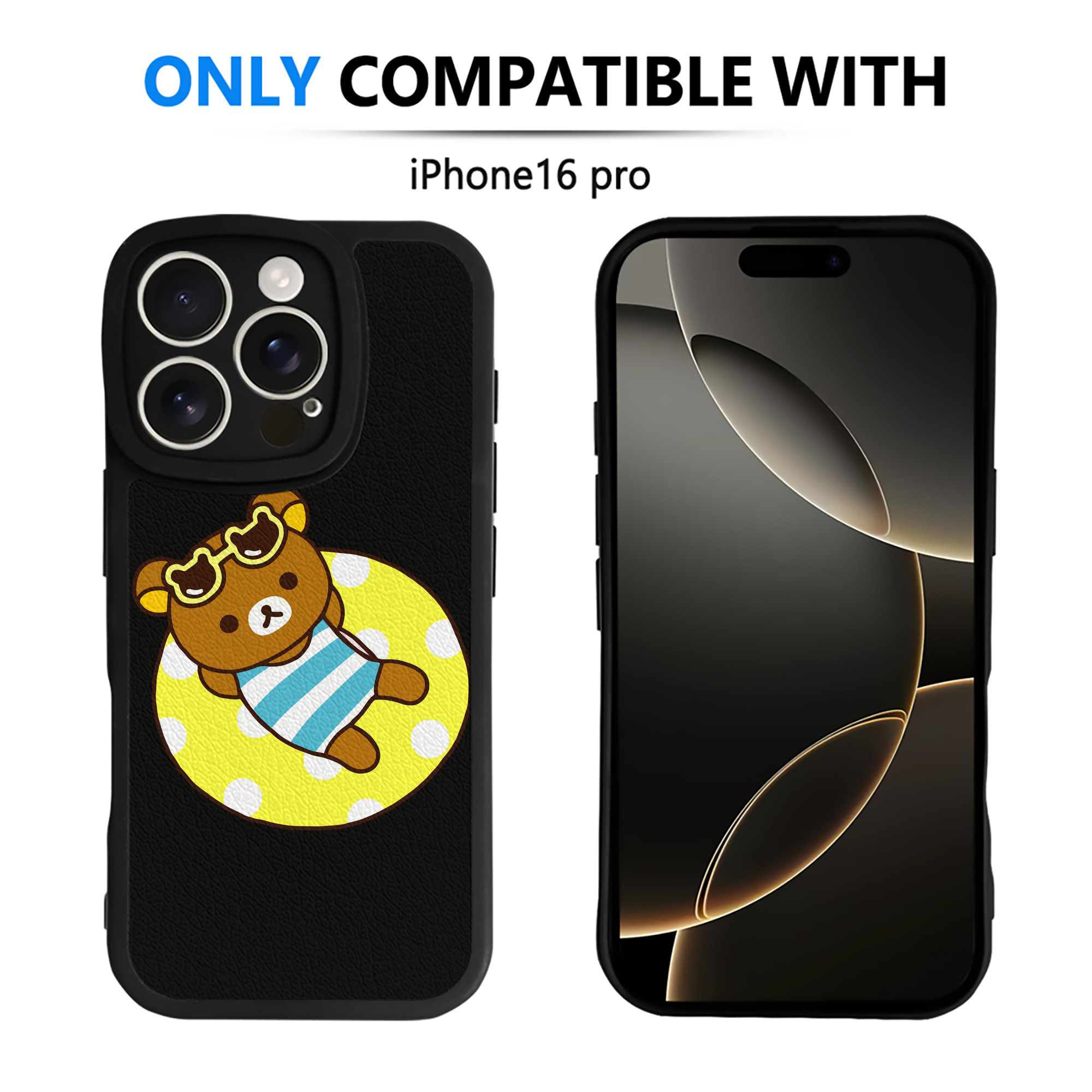 （画像用） リラックマ リラックマ キイロイトリ Rilakkuma Korilakkuma Kiiroitori 【iPhone 16シリーズ対応】シリコンスマホケース（レザー調） 材質：シリコン